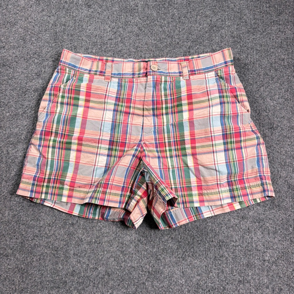 Vintage Ralph Lauren Plaid Chino Shorts Womens 8 Multicolor Preppy Cotton Summer